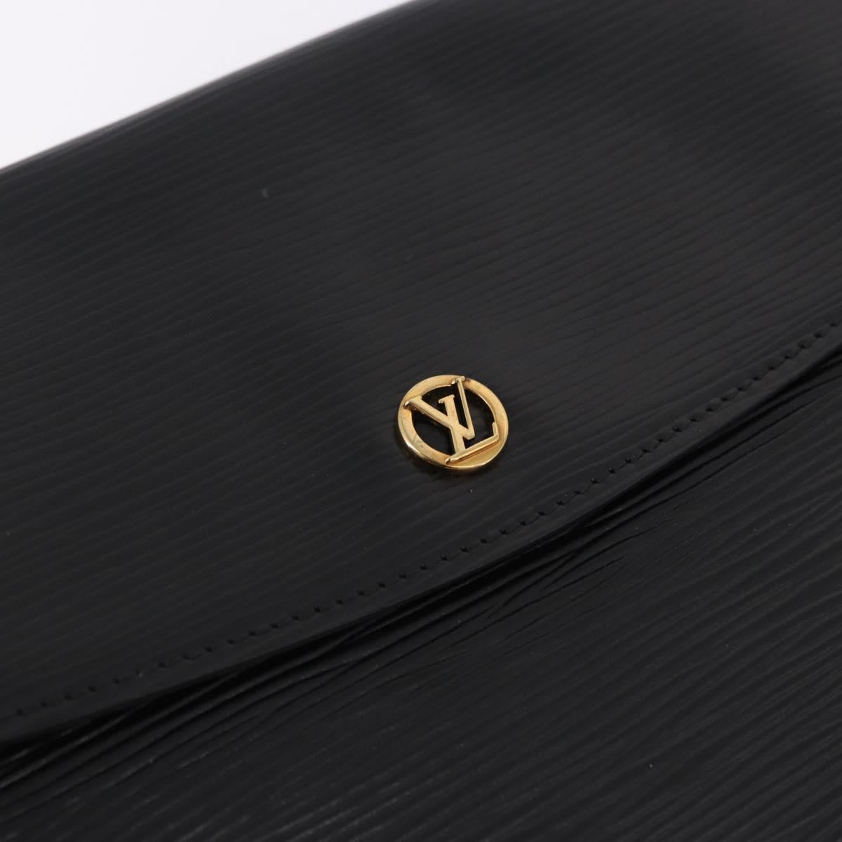 LOUIS VUITTON Epi Montaigne 27 Clutch Bag Black M52652 LV Auth 192045