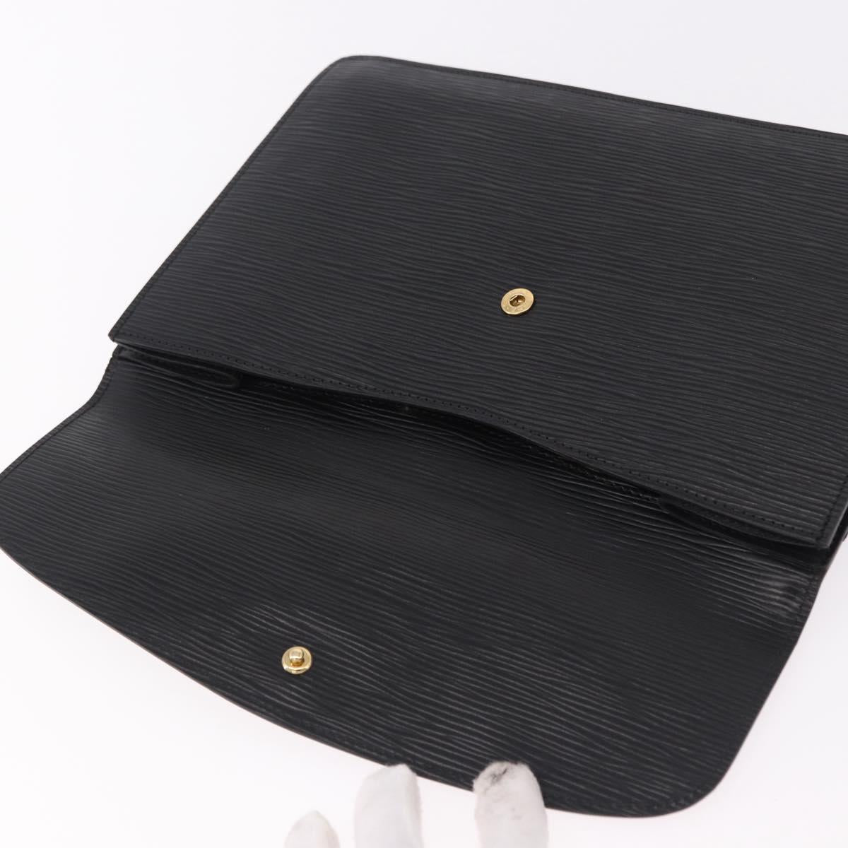 LOUIS VUITTON Epi Montaigne 27 Clutch Bag Black M52652 LV Auth 192045