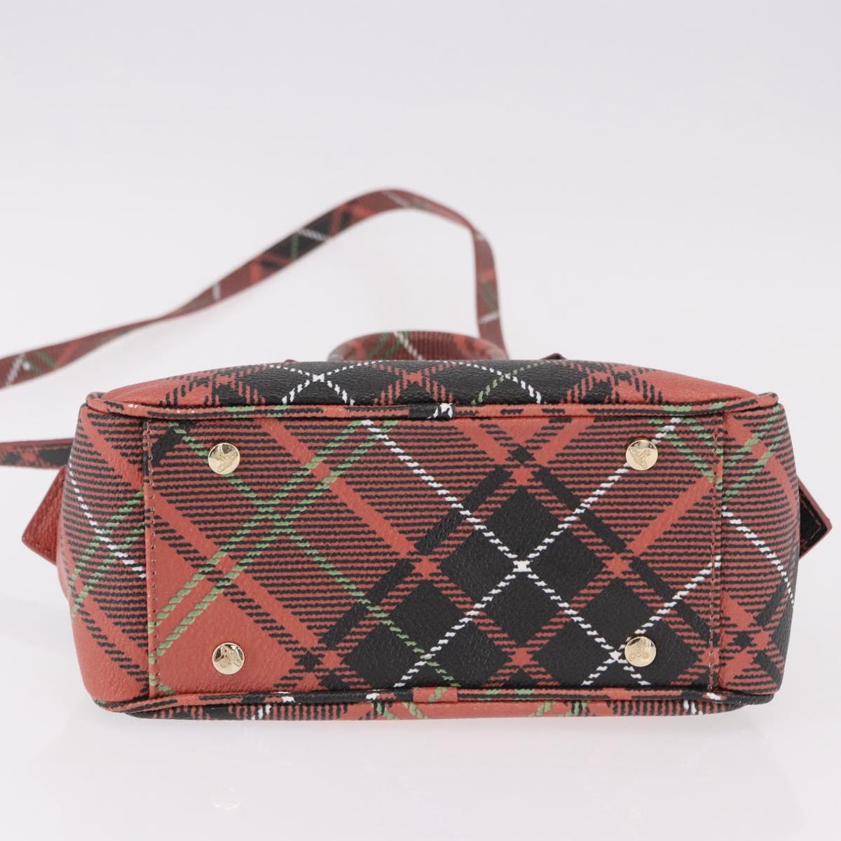 Vivienne Westwood Hand Bag PVC Canvas 2way Gold Red Auth 192046A