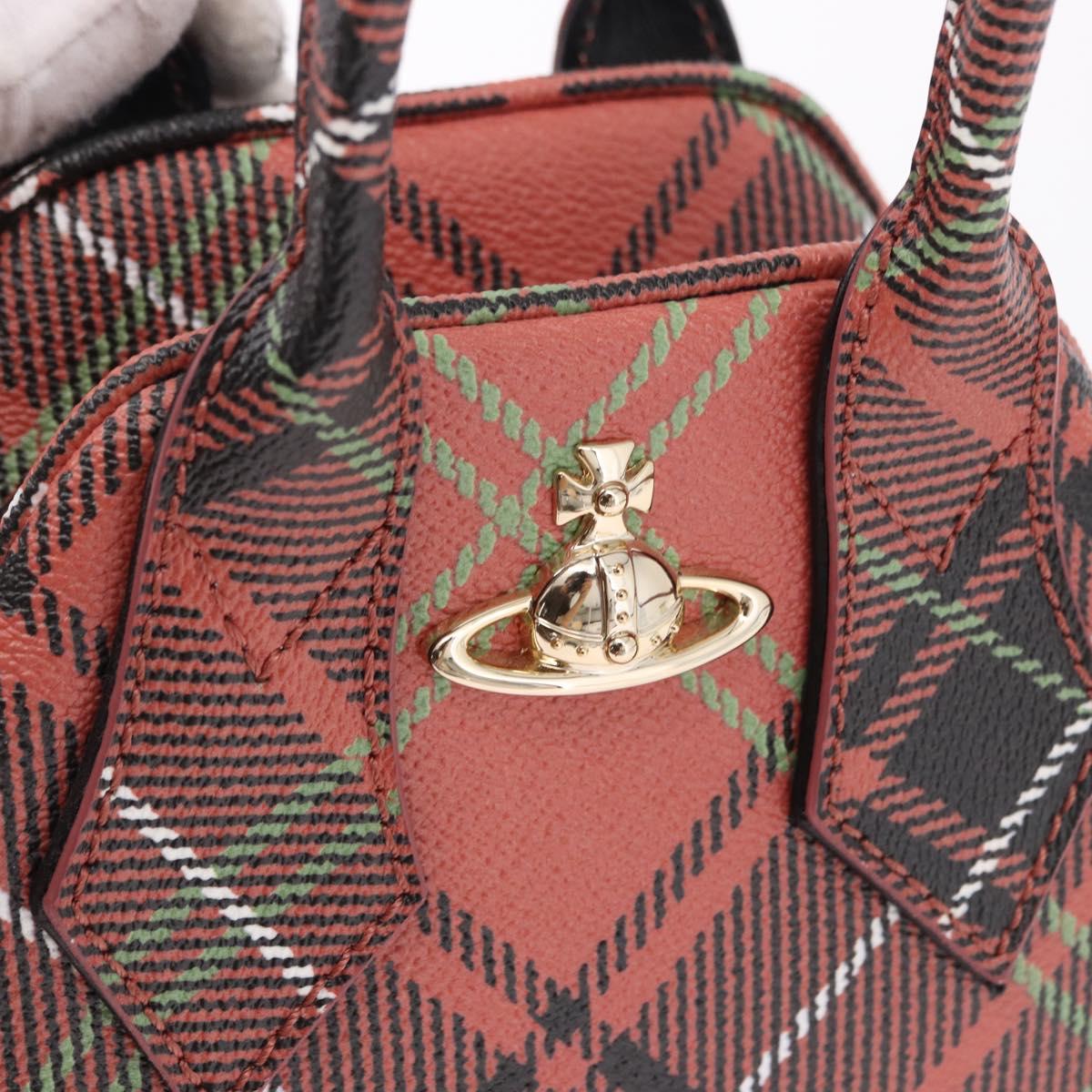 Vivienne Westwood Hand Bag PVC Canvas 2way Gold Red Auth 192046A