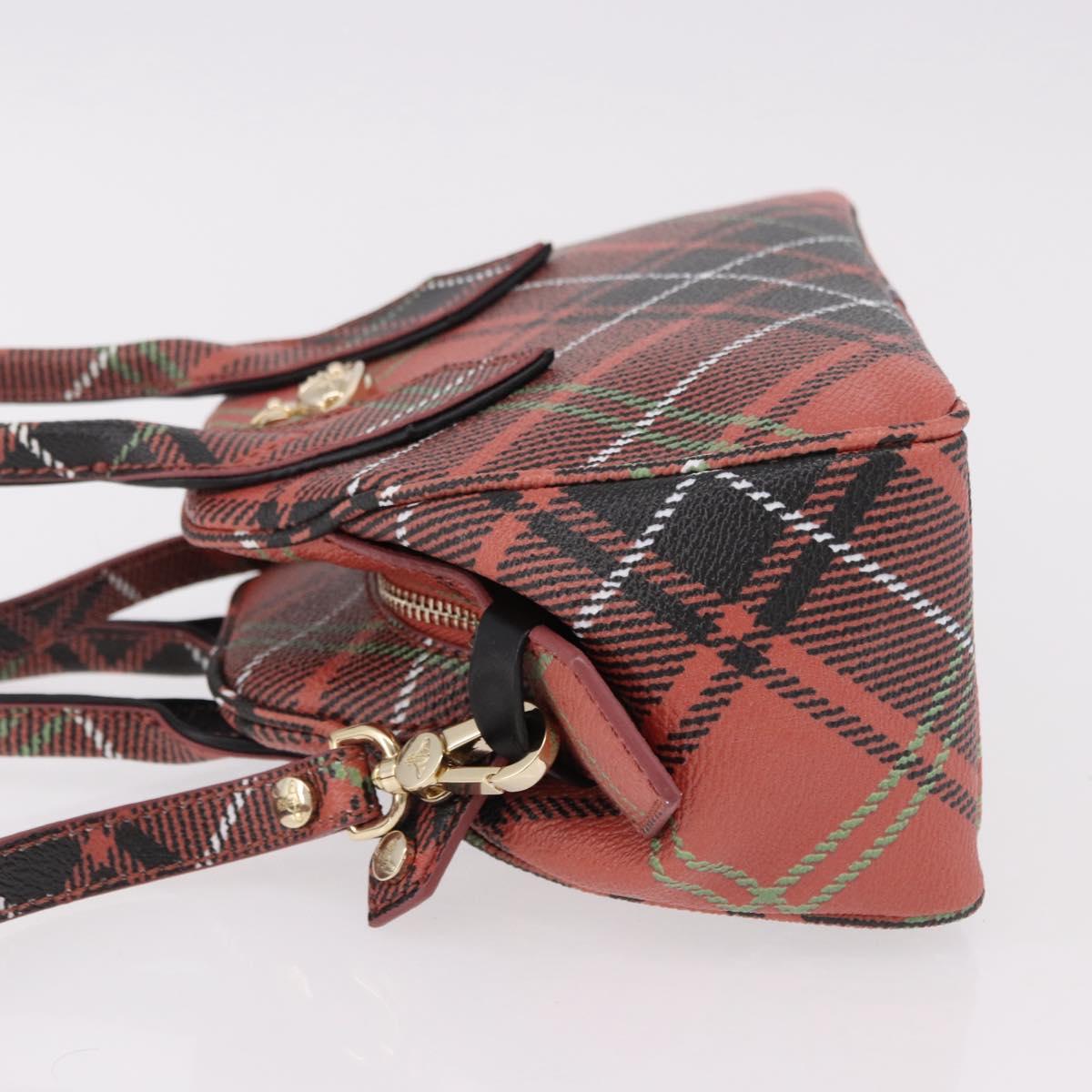 Vivienne Westwood Hand Bag PVC Canvas 2way Gold Red Auth 192046A