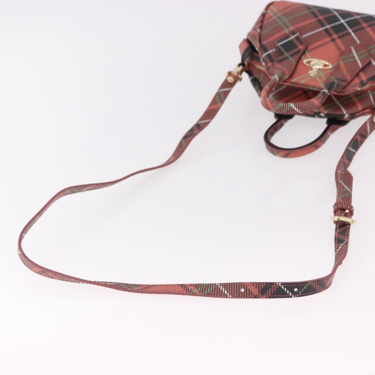 Vivienne Westwood Hand Bag PVC Canvas 2way Gold Red Auth 192046A