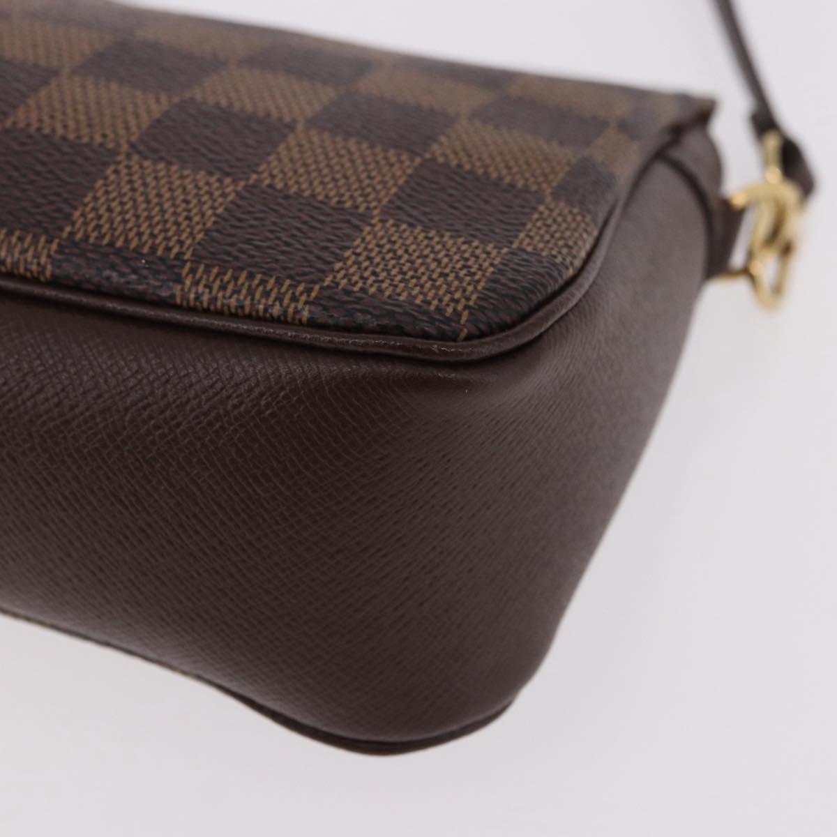 LOUIS VUITTON Damier Ebene Trousse makeup Pouch N51982 LV Auth 192050V