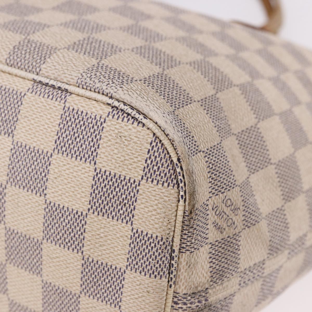 LOUIS VUITTON Damier Azur Neverfull PM Tote Bag N41362 LV Auth 192055