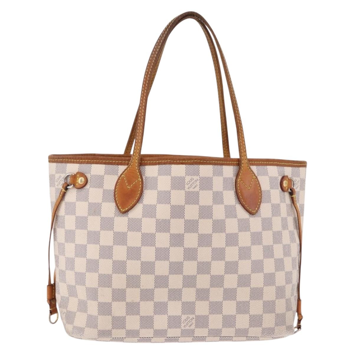 LOUIS VUITTON Damier Azur Neverfull PM Tote Bag N41362 LV Auth 192055