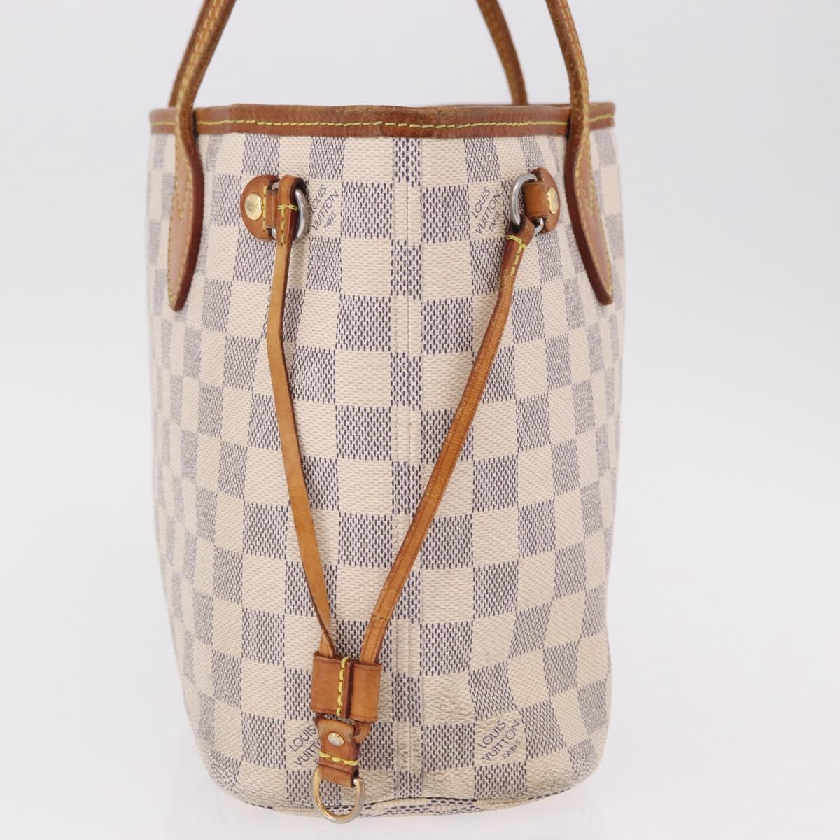 LOUIS VUITTON Damier Azur Neverfull PM Tote Bag N41362 LV Auth 192055