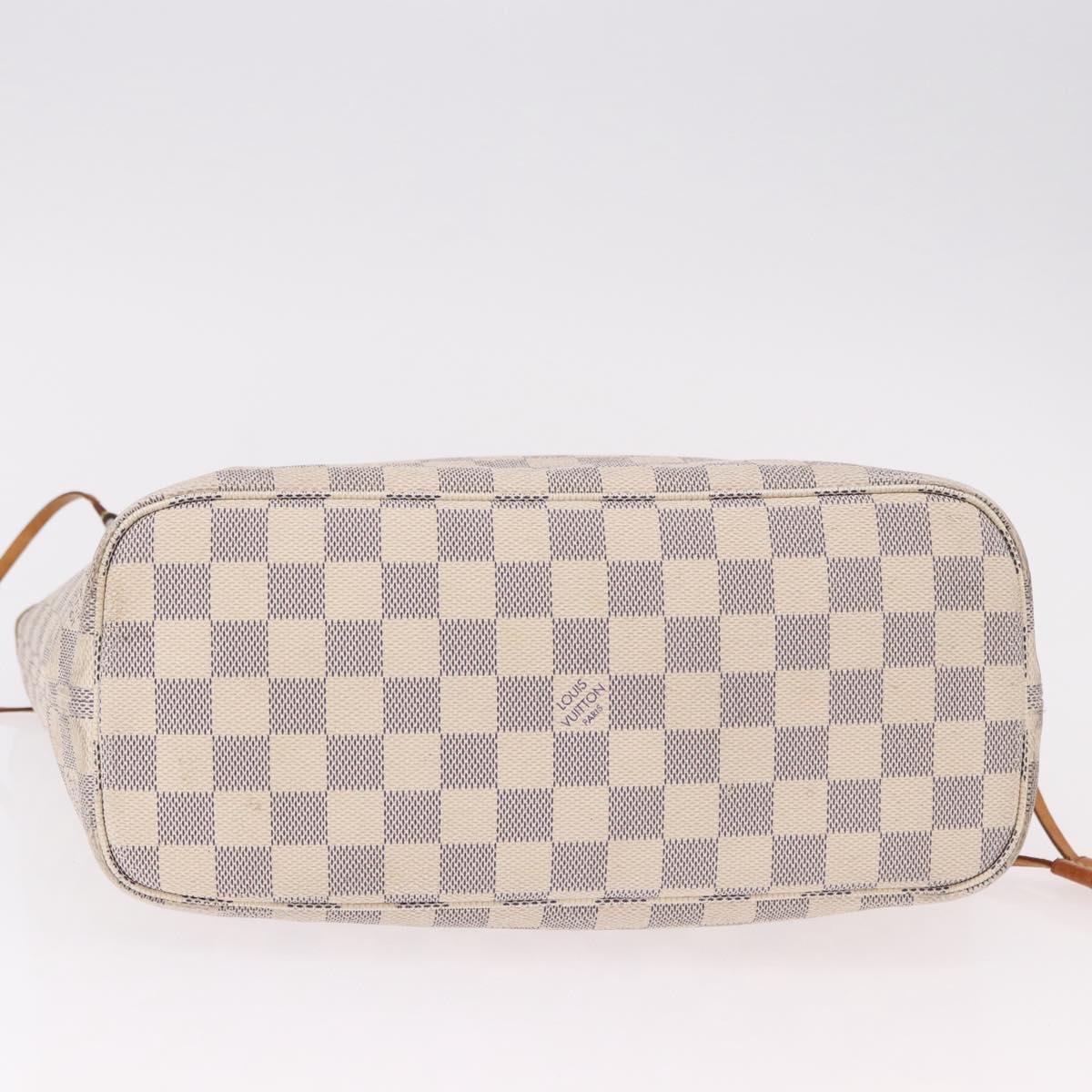 LOUIS VUITTON Damier Azur Neverfull PM Tote Bag N41362 LV Auth 192055