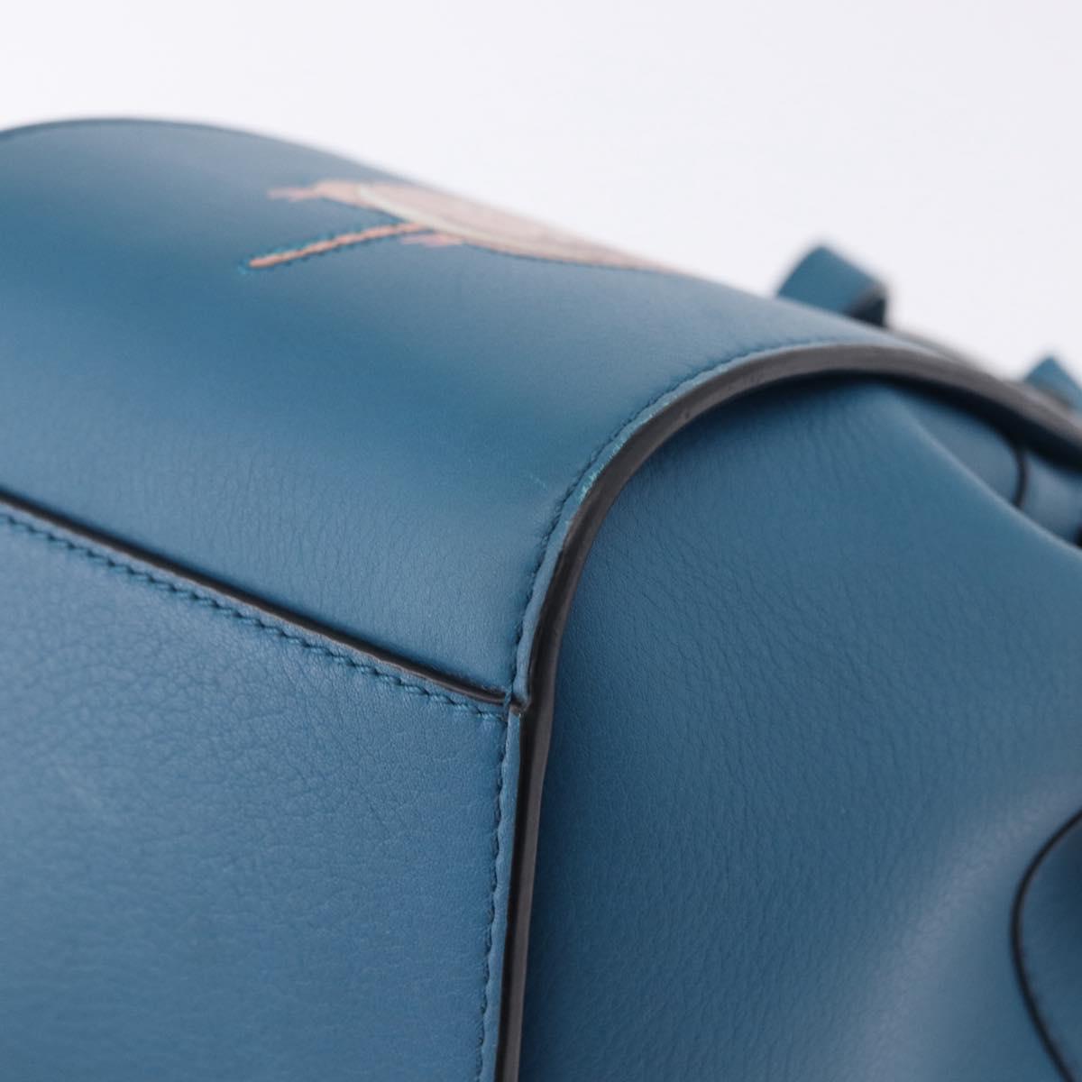 LOEWE Ghibli Collaboration Hammock Mini Hand Bag Leather Navy Gold Auth 192072SM