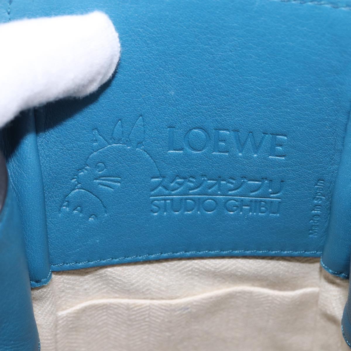 LOEWE Ghibli Collaboration Hammock Mini Hand Bag Leather Navy Gold Auth 192072SM