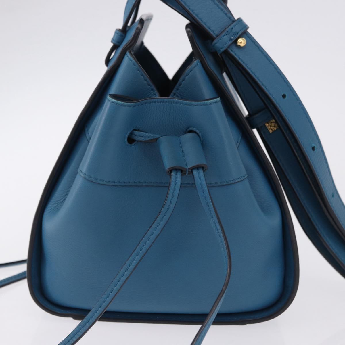 LOEWE Ghibli Collaboration Hammock Mini Hand Bag Leather Navy Gold Auth 192072SM