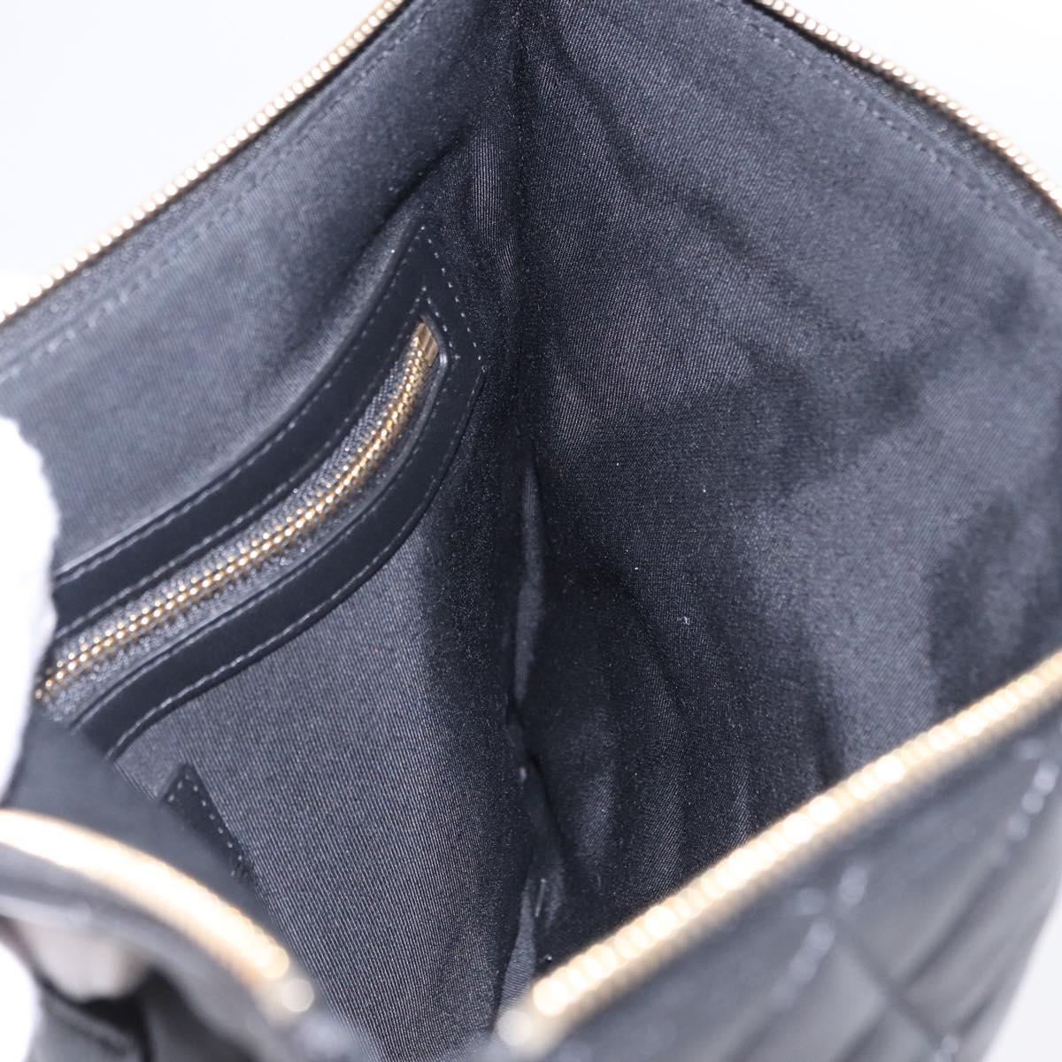 CHANEL Matelasse Clutch Bag Lamb Skin Black Gold CC Auth 192073SAM