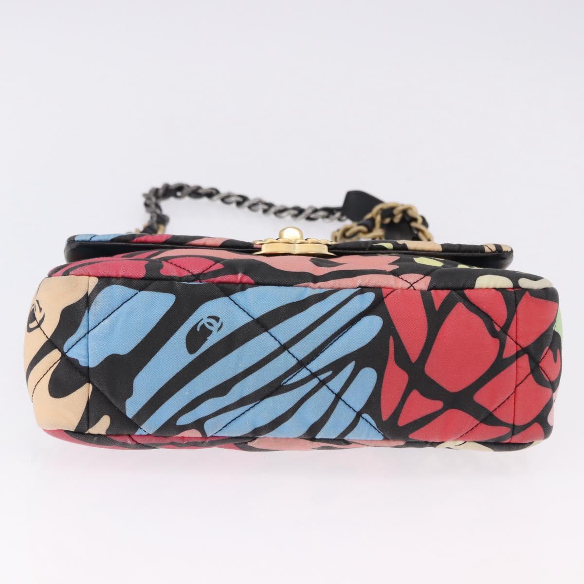 CHANEL Matelasse Chain Shoulder Bag Canvas 2way Multicolor Gold CC Auth 192081M