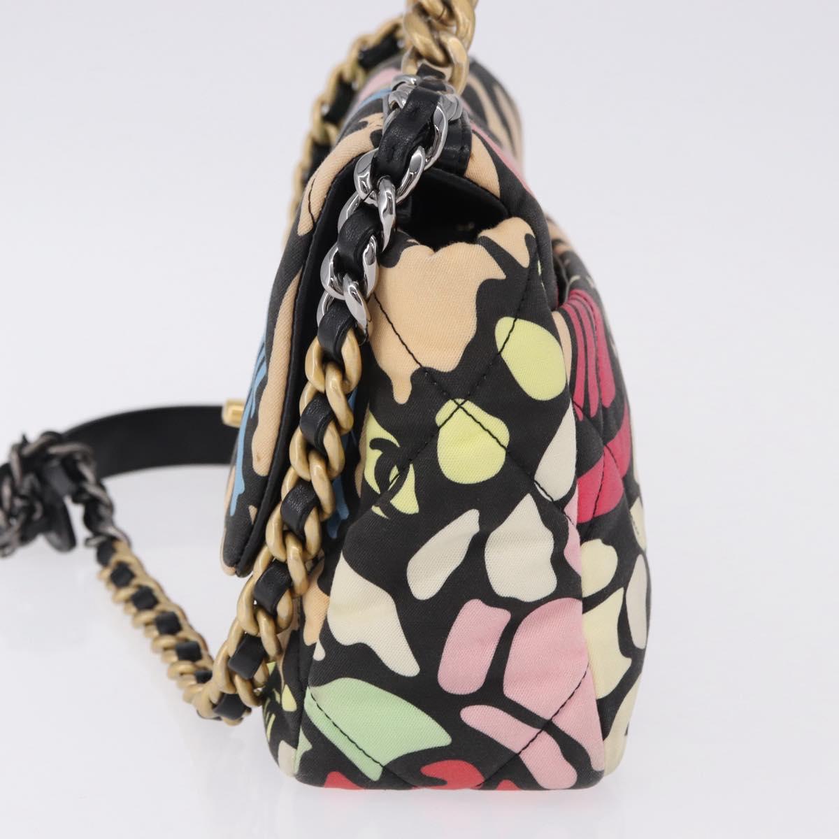 CHANEL Matelasse Chain Shoulder Bag Canvas 2way Multicolor Gold CC Auth 192081M