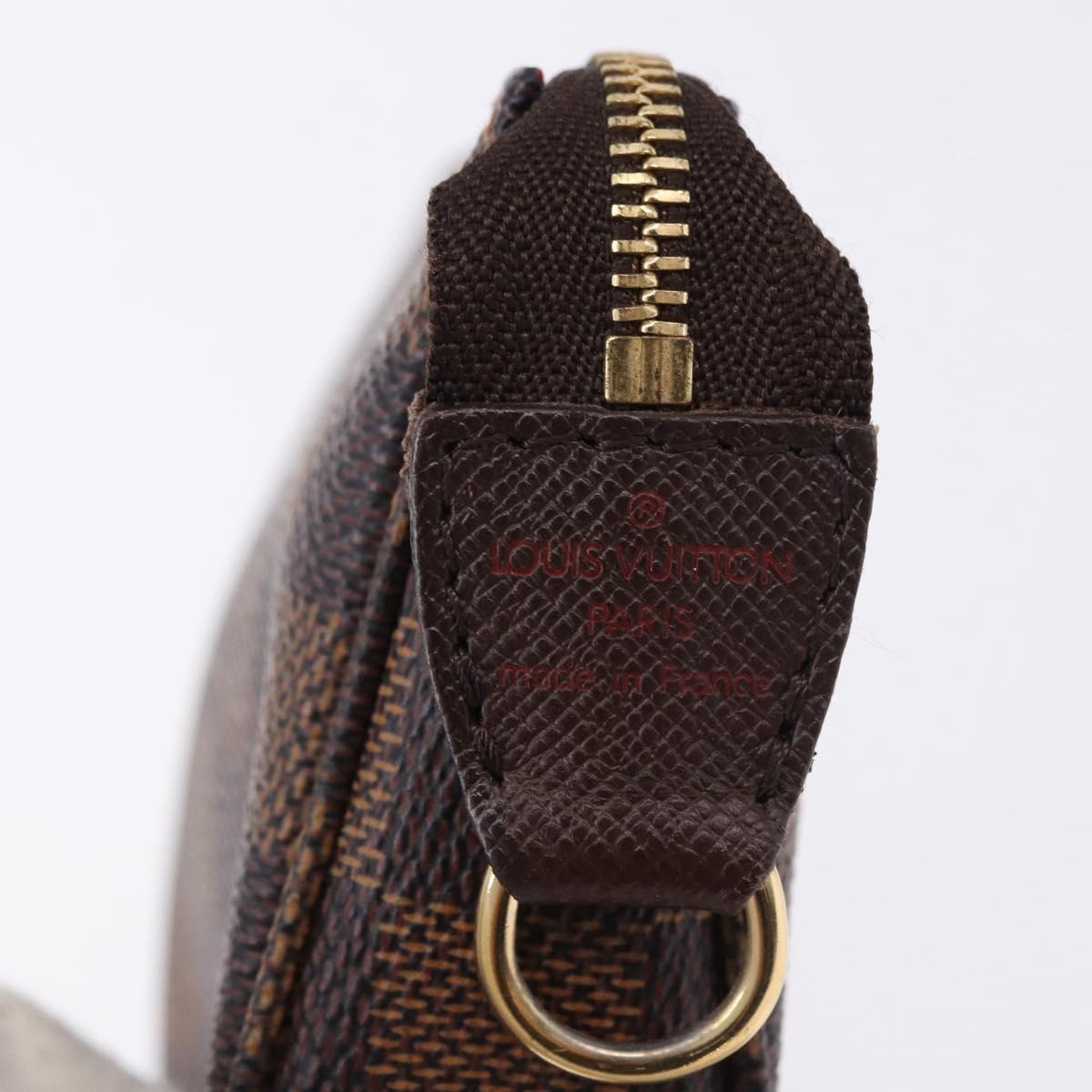 LOUIS VUITTON Damier Ebene Mini Pochette Accessoires Pouch N58009 Auth 192091V