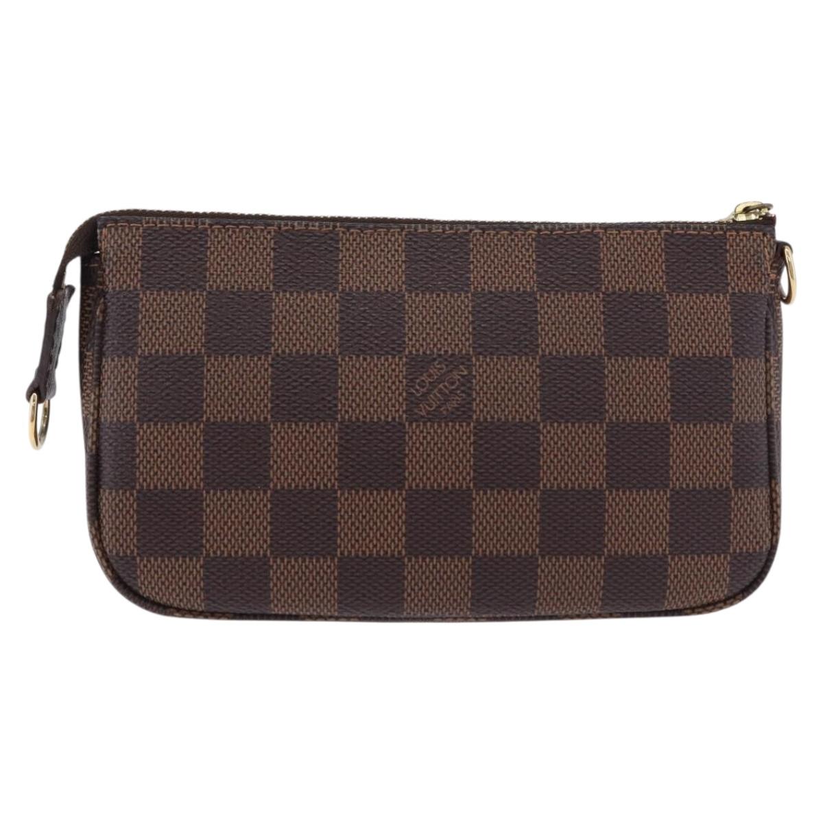 LOUIS VUITTON Damier Ebene Mini Pochette Accessoires Pouch N58009 Auth 192091V