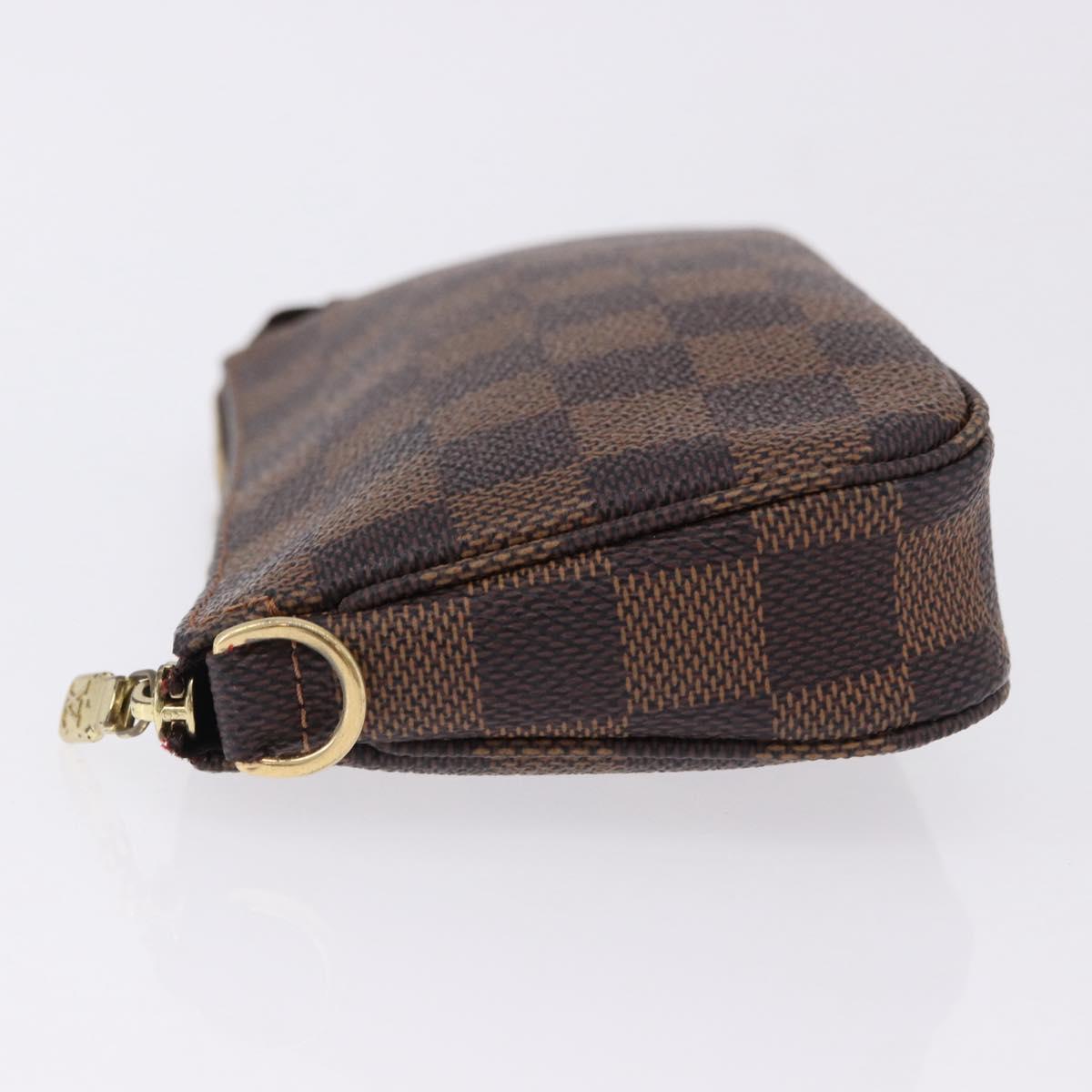 LOUIS VUITTON Damier Ebene Mini Pochette Accessoires Pouch N58009 Auth 192091V