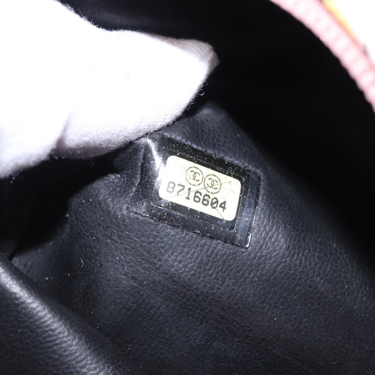 CHANEL Pouch Canvas Pink Gold CC Auth 192100A
