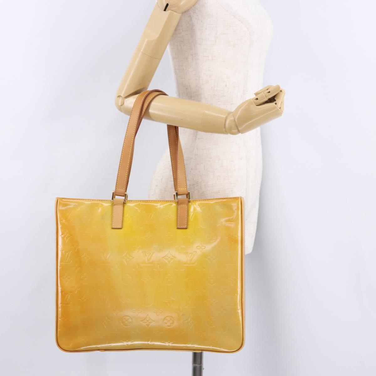 LOUIS VUITTON Monogram Vernis Columbus Tote Bag Gris M91028 LV Auth 192101