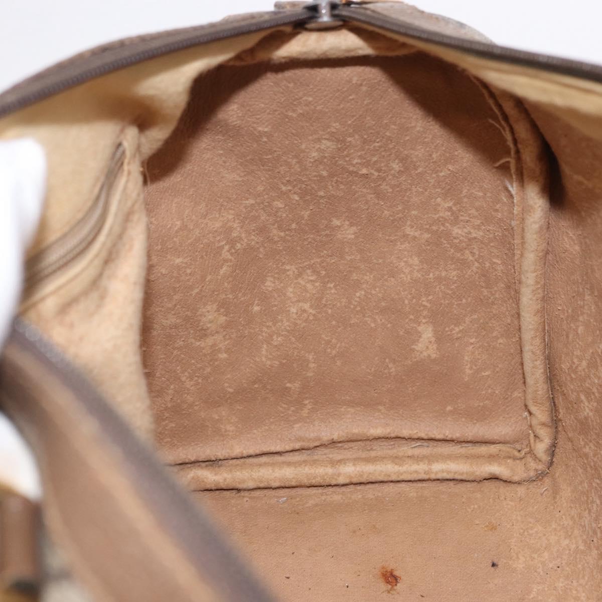 GUCCI GG Supreme Web Sherry Line Hand Bag PVC Beige Gold 69 02 007 Auth 192102