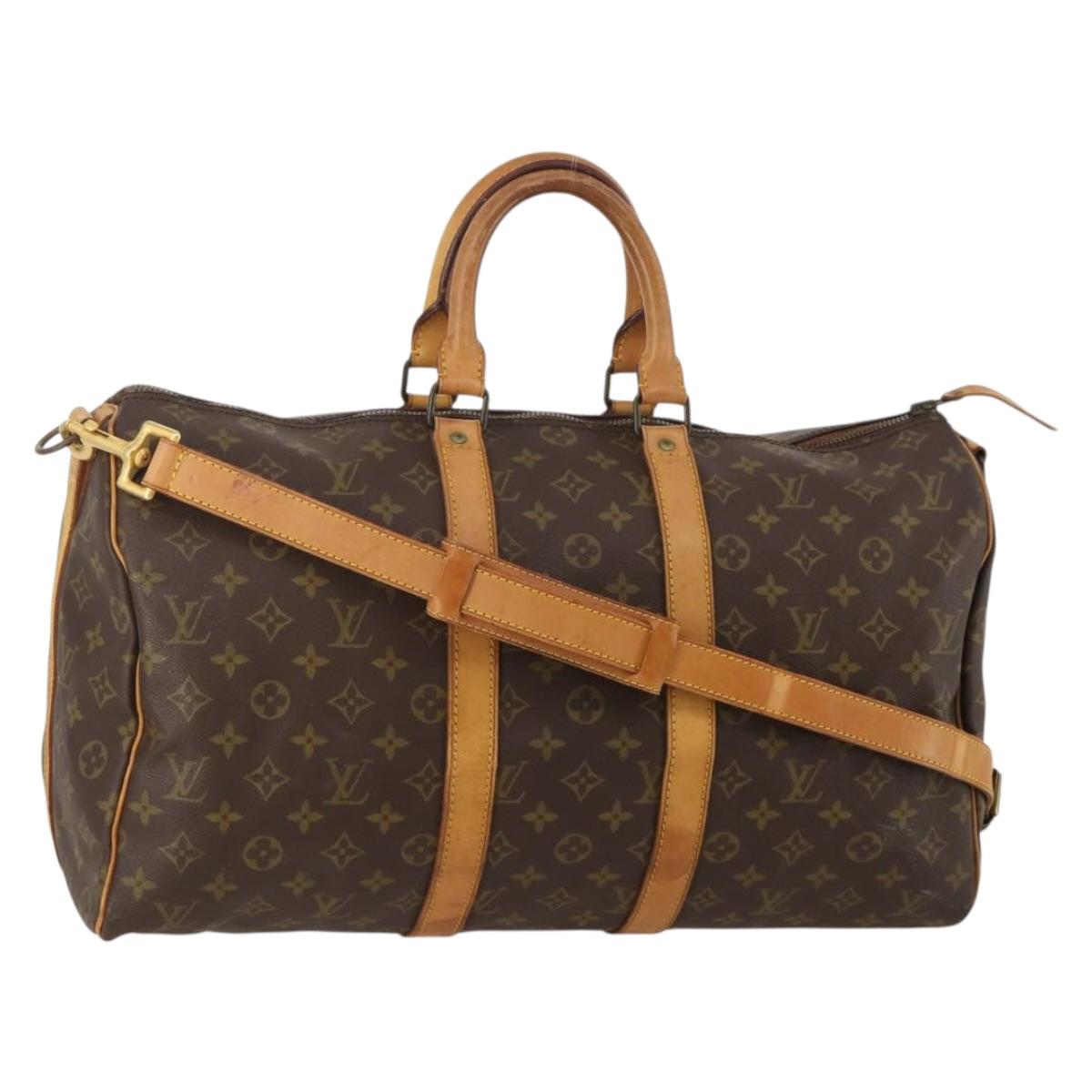 LOUIS VUITTON Monogram Keepall Bandouliere 45 Boston Bag M41418 LV Auth 192105