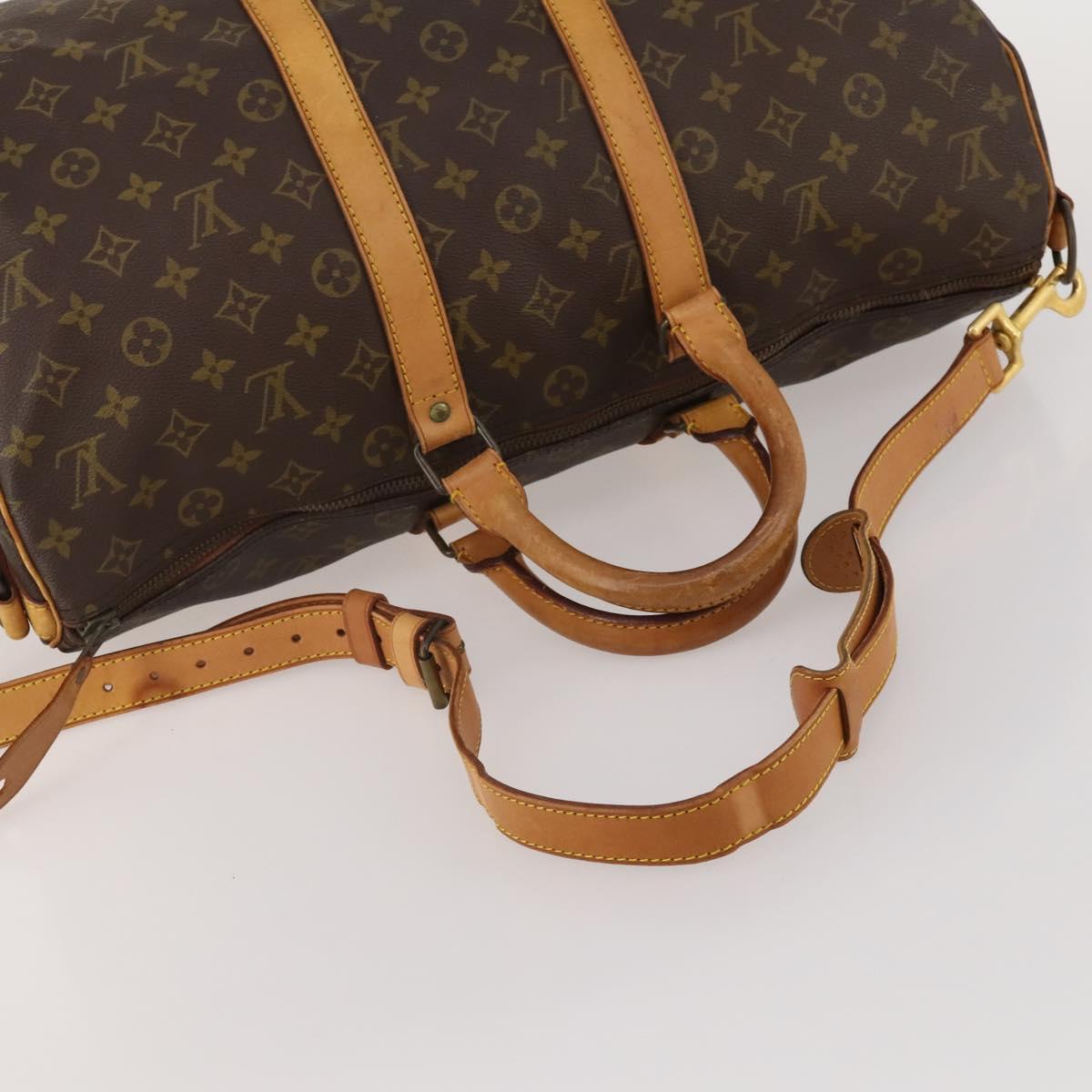 LOUIS VUITTON Monogram Keepall Bandouliere 45 Boston Bag M41418 LV Auth 192105