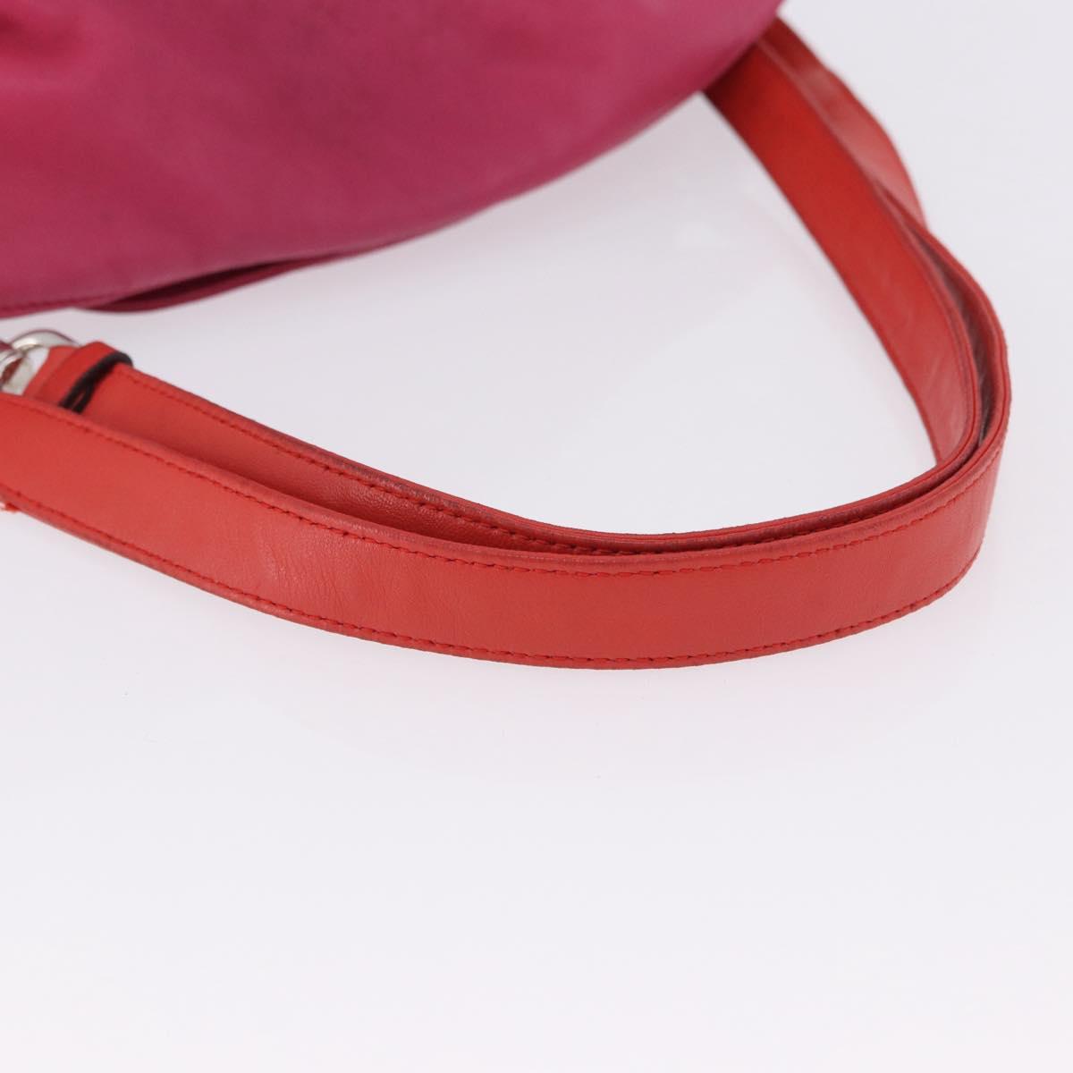 LOEWE Flamenco Shoulder Bag Leather Pink Silver Auth 192107A