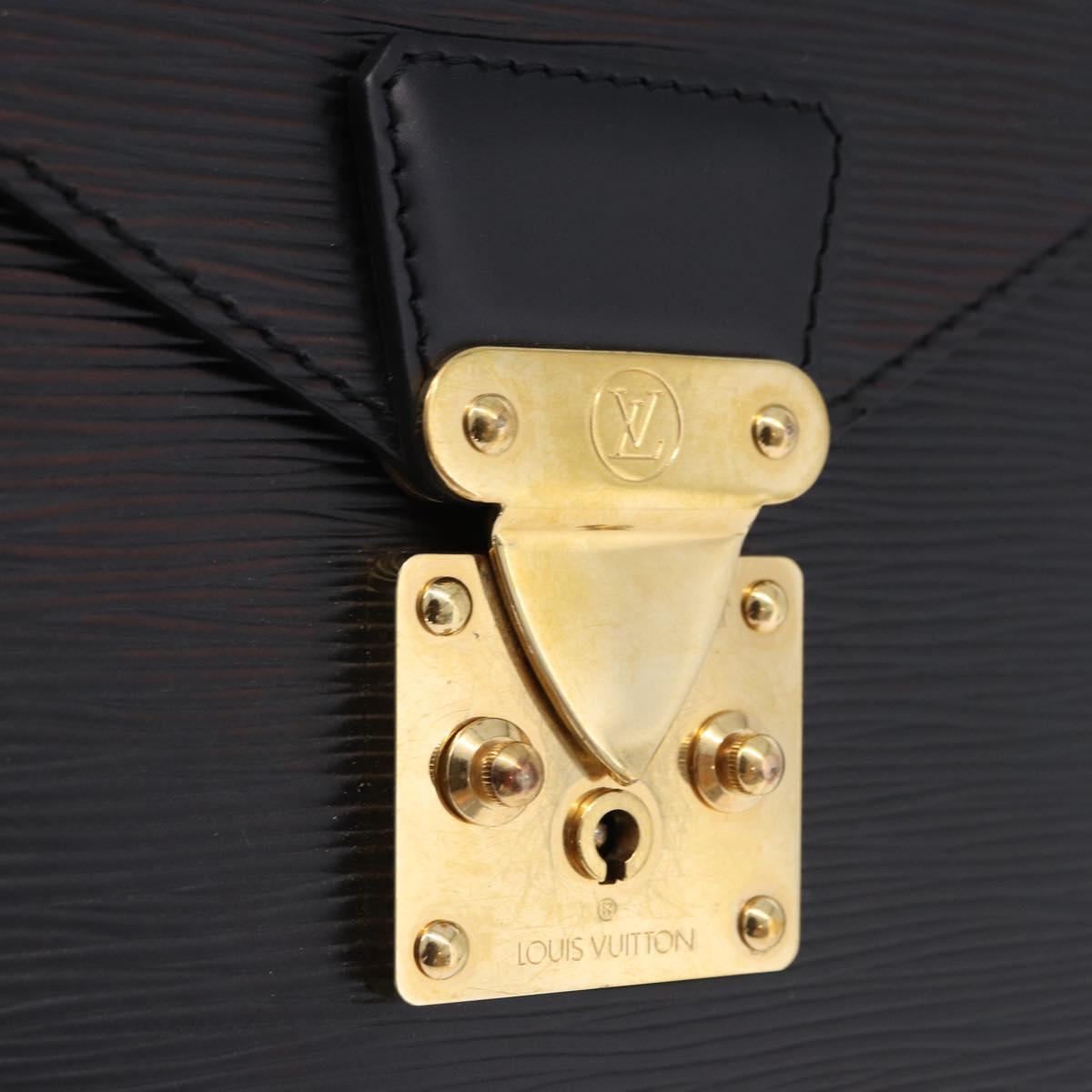 LOUIS VUITTON Epi ServietteConseiller Business Bag Black M54422 LV Auth 192108A