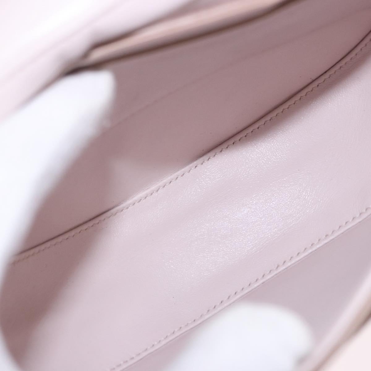 Salvatore Ferragamo Gancini Chain Shoulder Bag Leather Pink Gold Auth 192109V