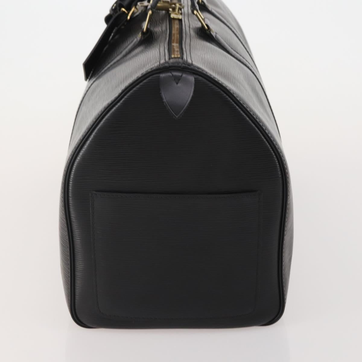 LOUIS VUITTON Epi Keepall 45 Boston Bag Black M42972 LV Auth 192112V