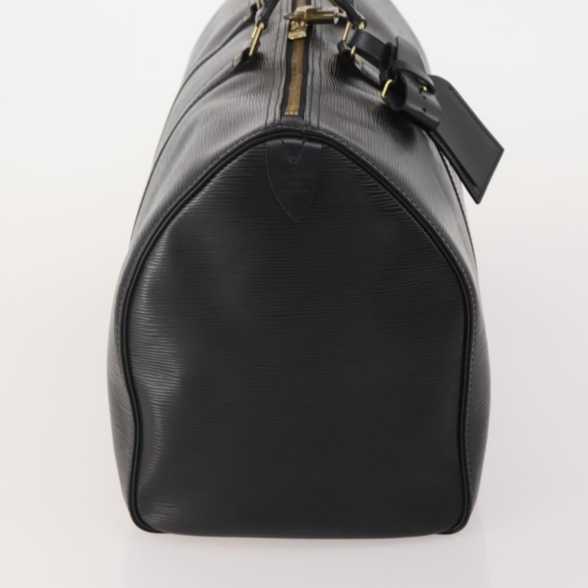 LOUIS VUITTON Epi Keepall 45 Boston Bag Black M42972 LV Auth 192112V