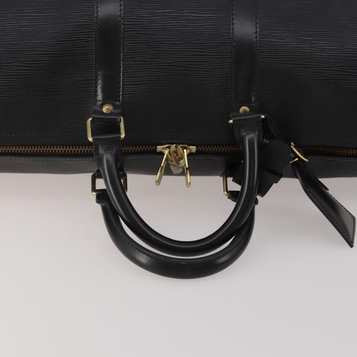 LOUIS VUITTON Epi Keepall 45 Boston Bag Black M42972 LV Auth 192112V