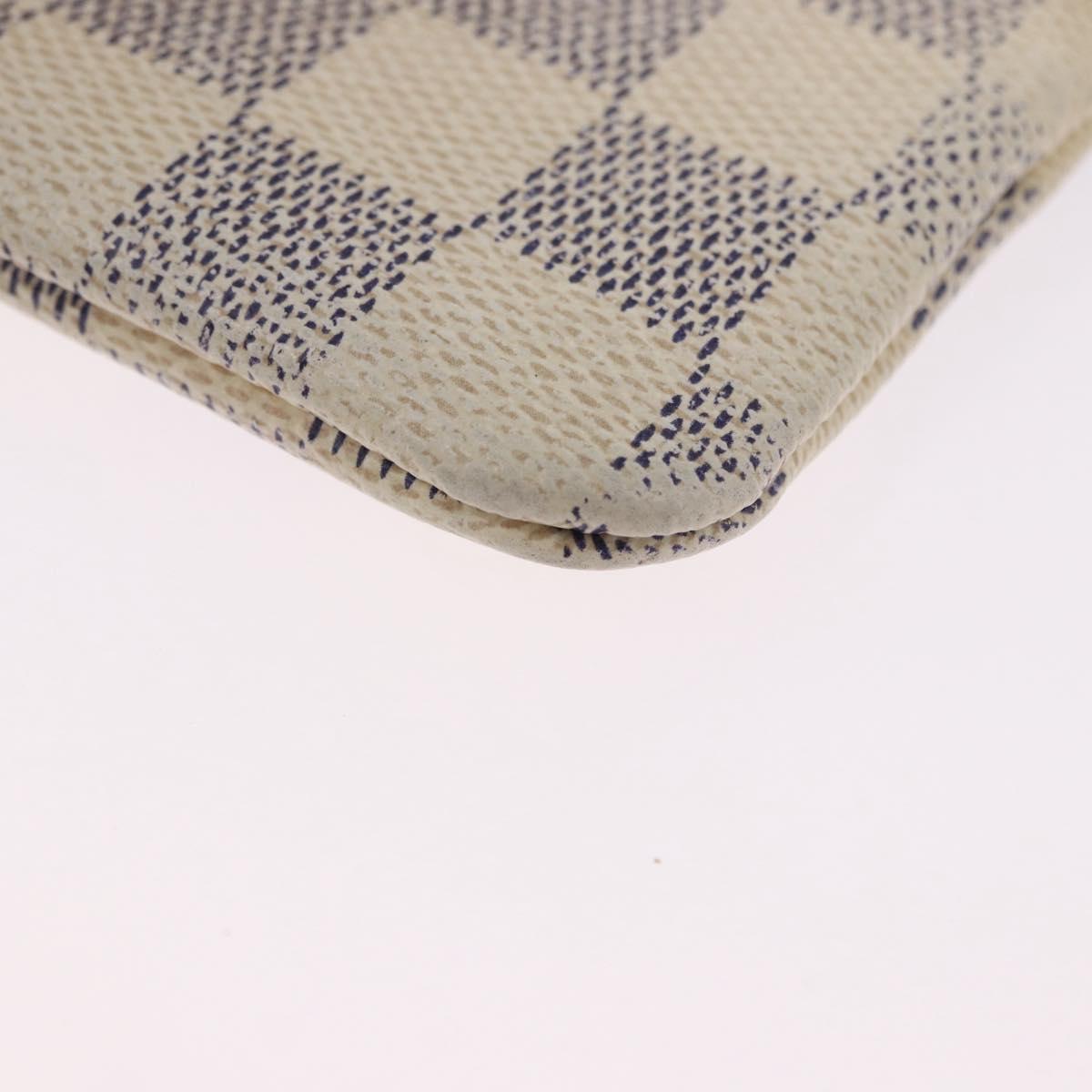 LOUIS VUITTON Damier Azur Pochette Cles Coin Purse N62659 LV Auth 192118