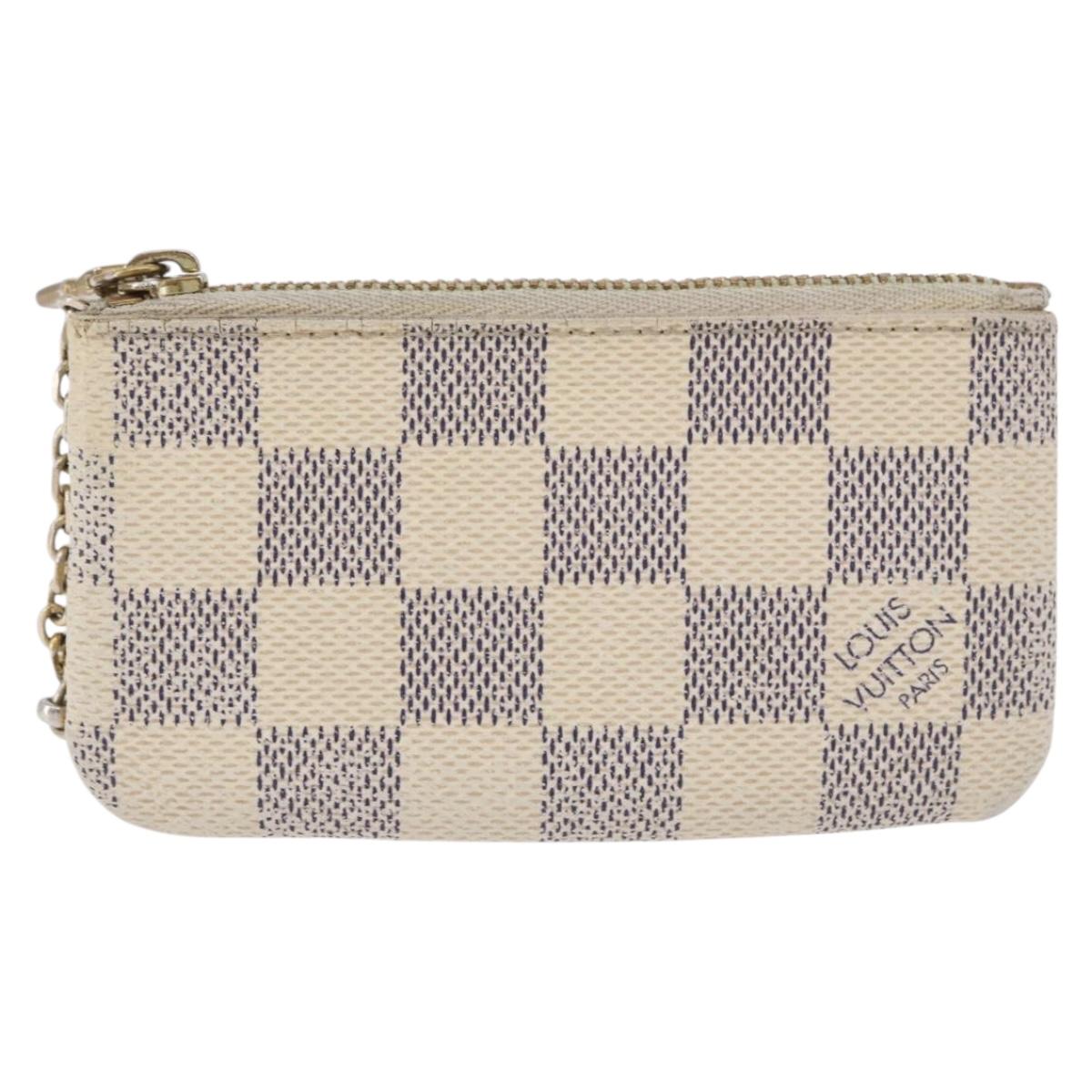 LOUIS VUITTON Damier Azur Pochette Cles Coin Purse N62659 LV Auth 192118
