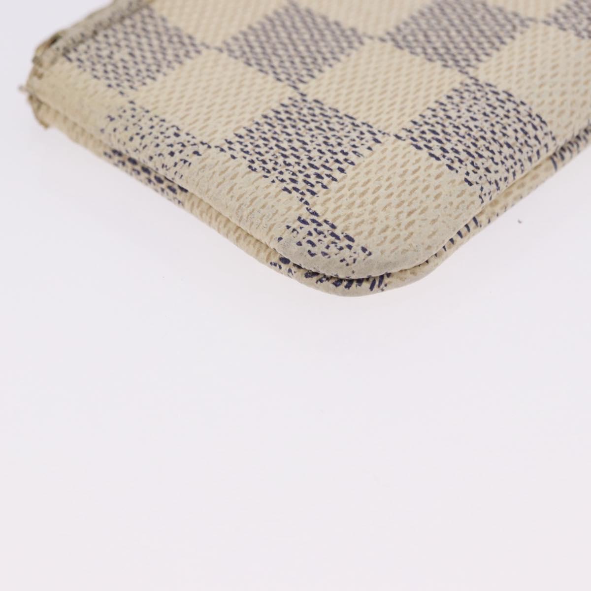 LOUIS VUITTON Damier Azur Pochette Cles Coin Purse N62659 LV Auth 192118