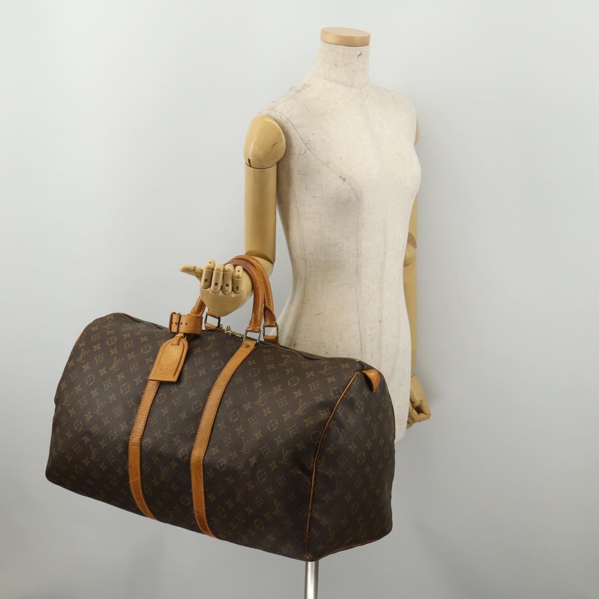 LOUIS VUITTON Monogram Keepall 55 Boston Bag M41424 LV Auth 192119