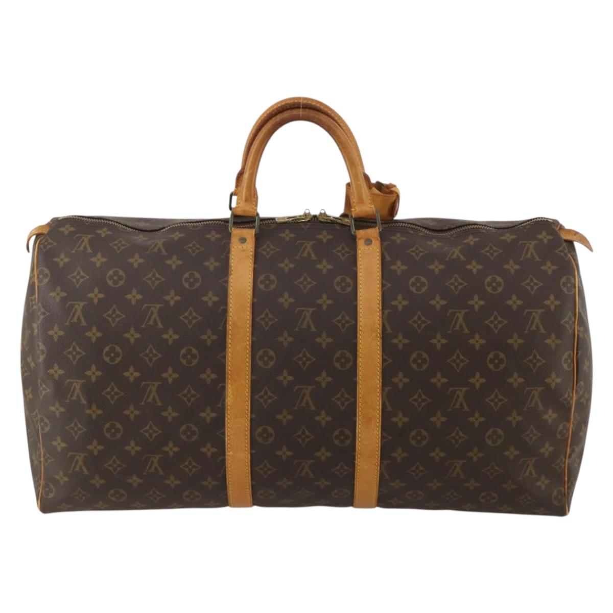 LOUIS VUITTON Monogram Keepall 55 Boston Bag M41424 LV Auth 192119