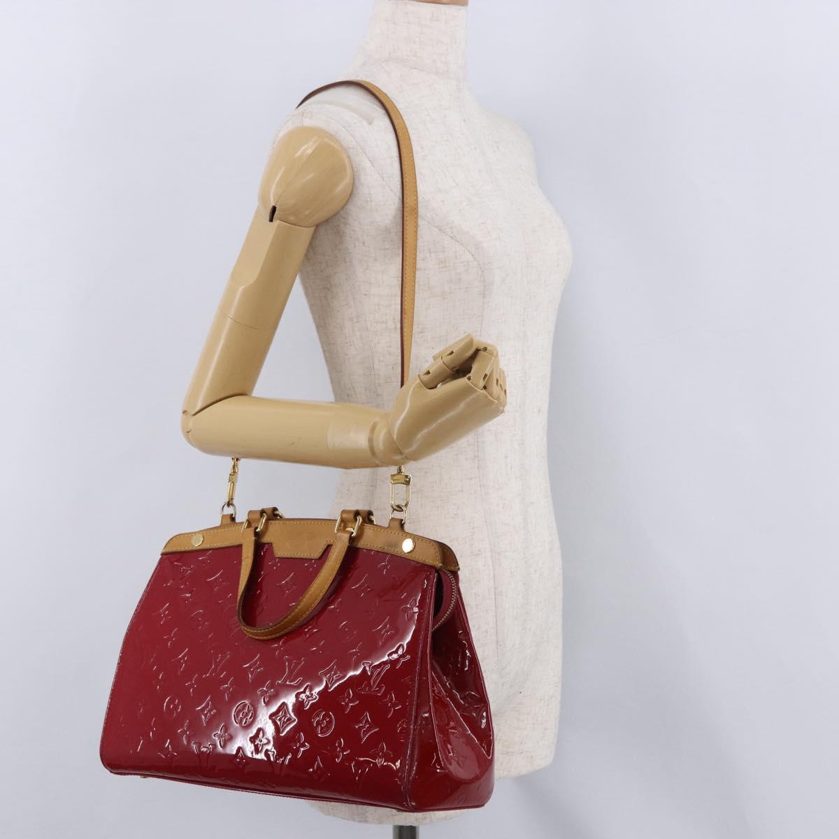 LOUIS VUITTON Vernis Blair MM Hand Bag 2way Rose Andian M91798 LV Auth 192121