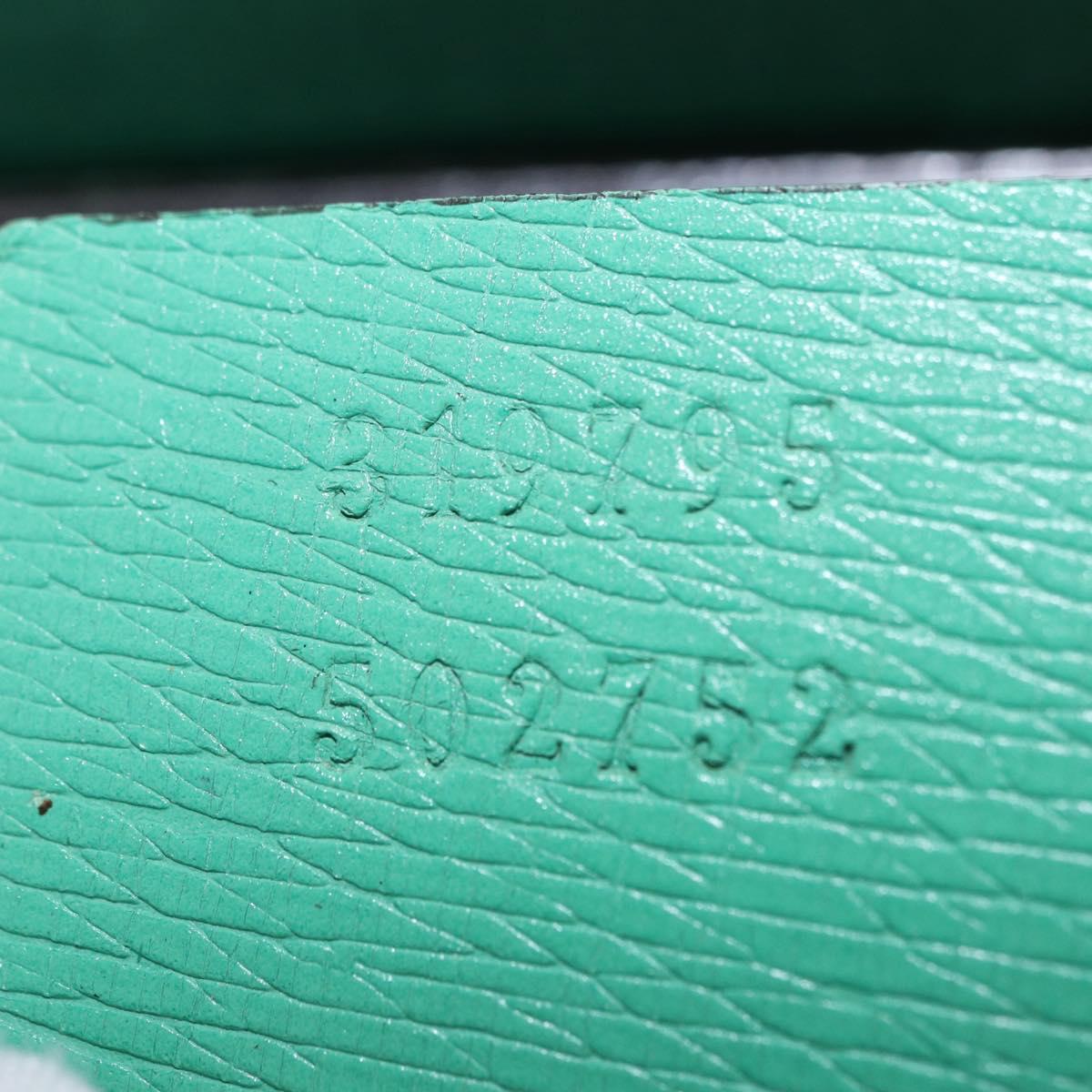 GUCCI Hand Bag Leather 2way Green Gold 319795 Auth 192124V