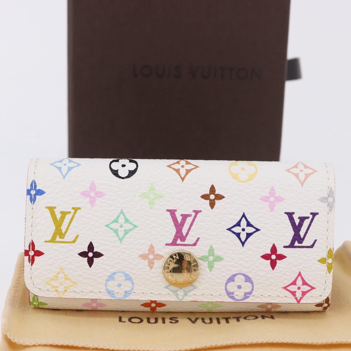 LOUIS VUITTON Monogram Multicolor Multicles 4 Key Case White M93731 Auth 192135M