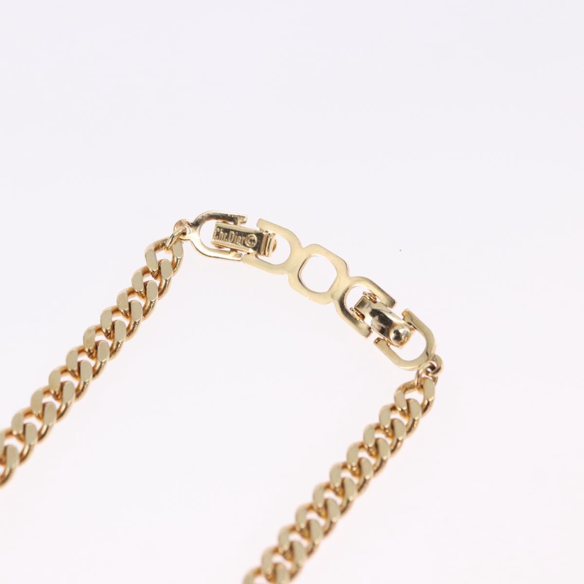 Christian Dior Choker Necklace metal Gold Tone Auth 192151M
