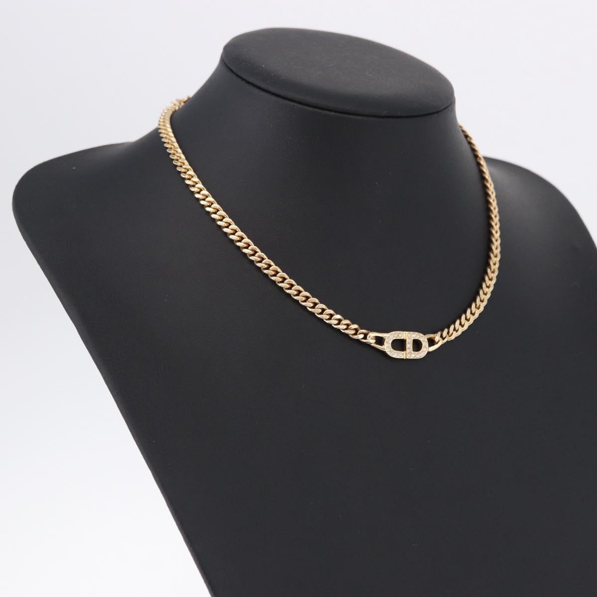 Christian Dior Choker Necklace metal Gold Tone Auth 192151M