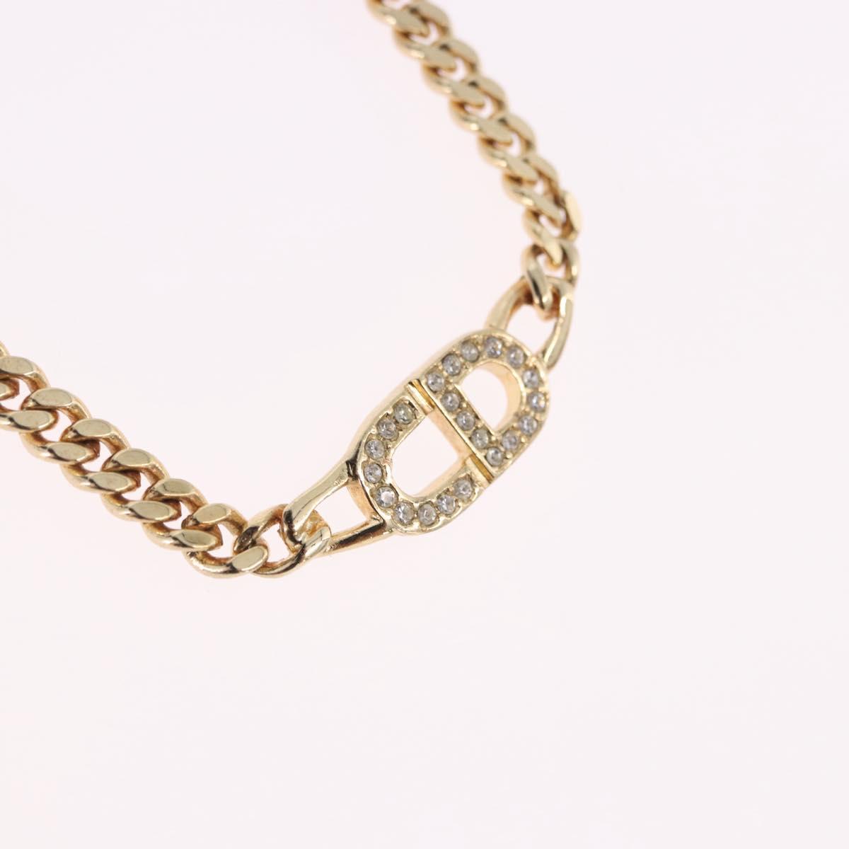 Christian Dior Choker Necklace metal Gold Tone Auth 192151M