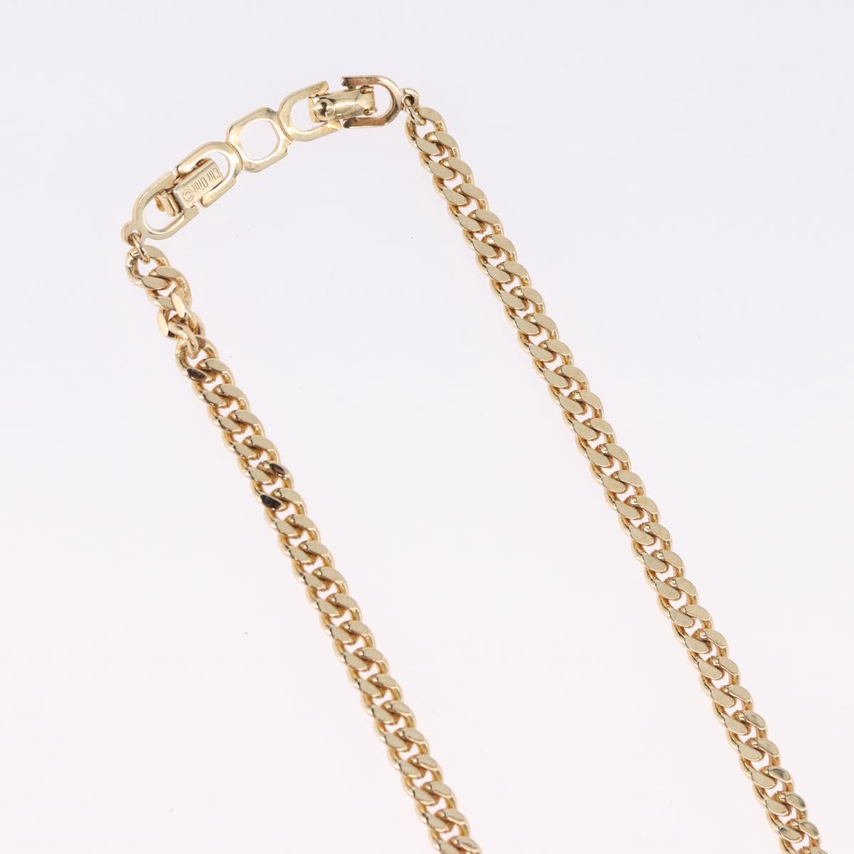 Christian Dior Choker Necklace metal Gold Tone Auth 192151M