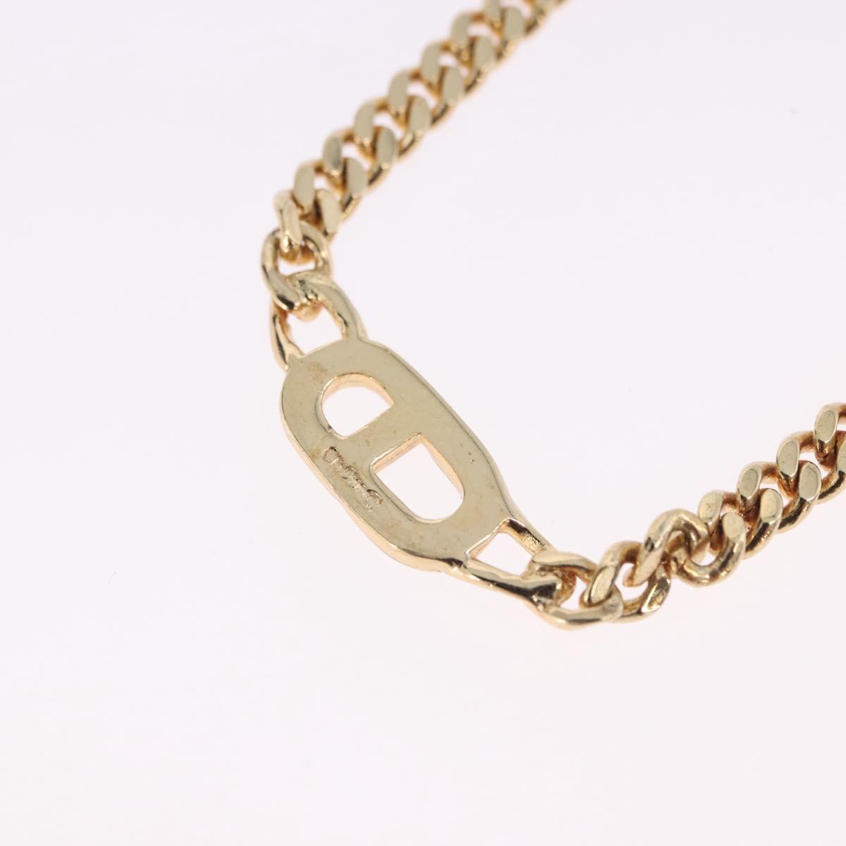 Christian Dior Choker Necklace metal Gold Tone Auth 192151M