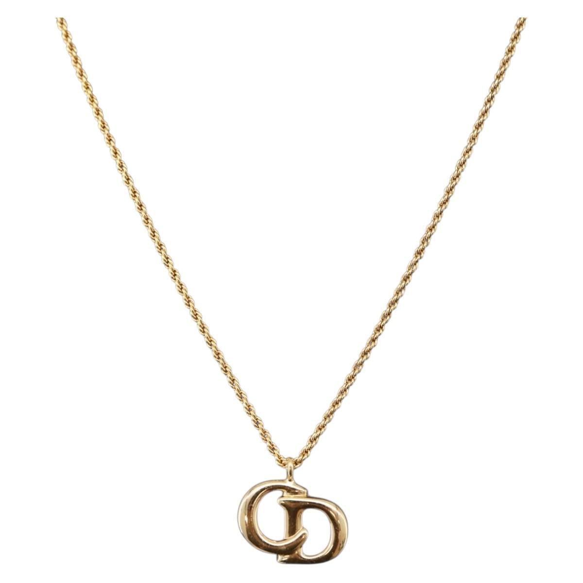 Christian Dior Necklace metal Gold Tone Auth 192156V