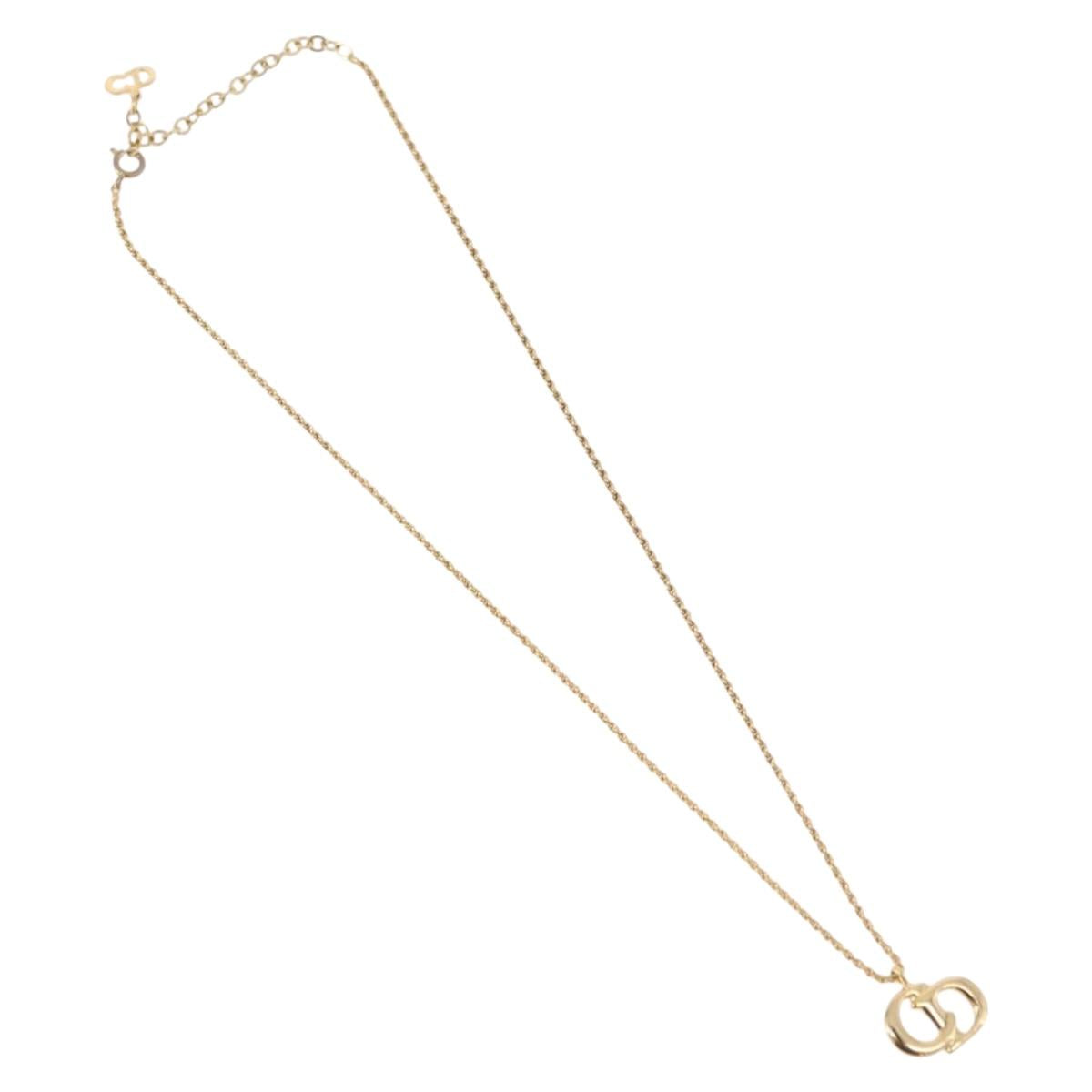 Christian Dior Necklace metal Gold Tone Auth 192156V