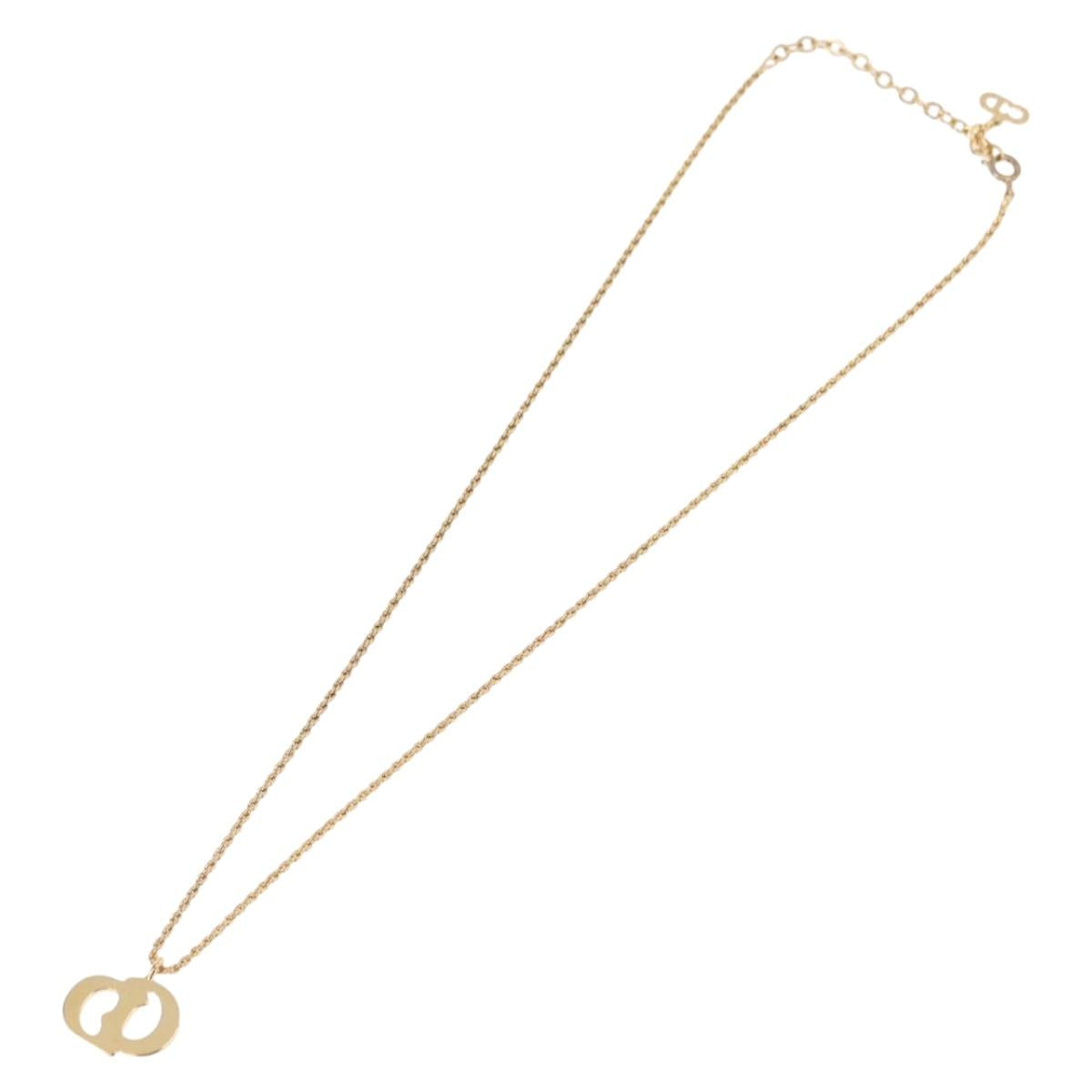 Christian Dior Necklace metal Gold Tone Auth 192156V