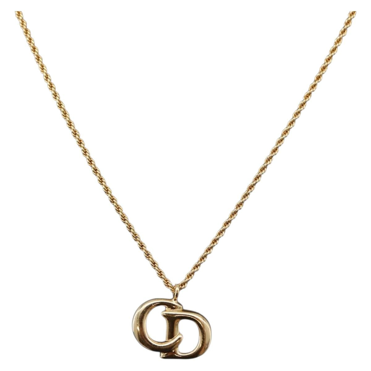 Christian Dior Necklace metal Gold Tone Auth 192162V