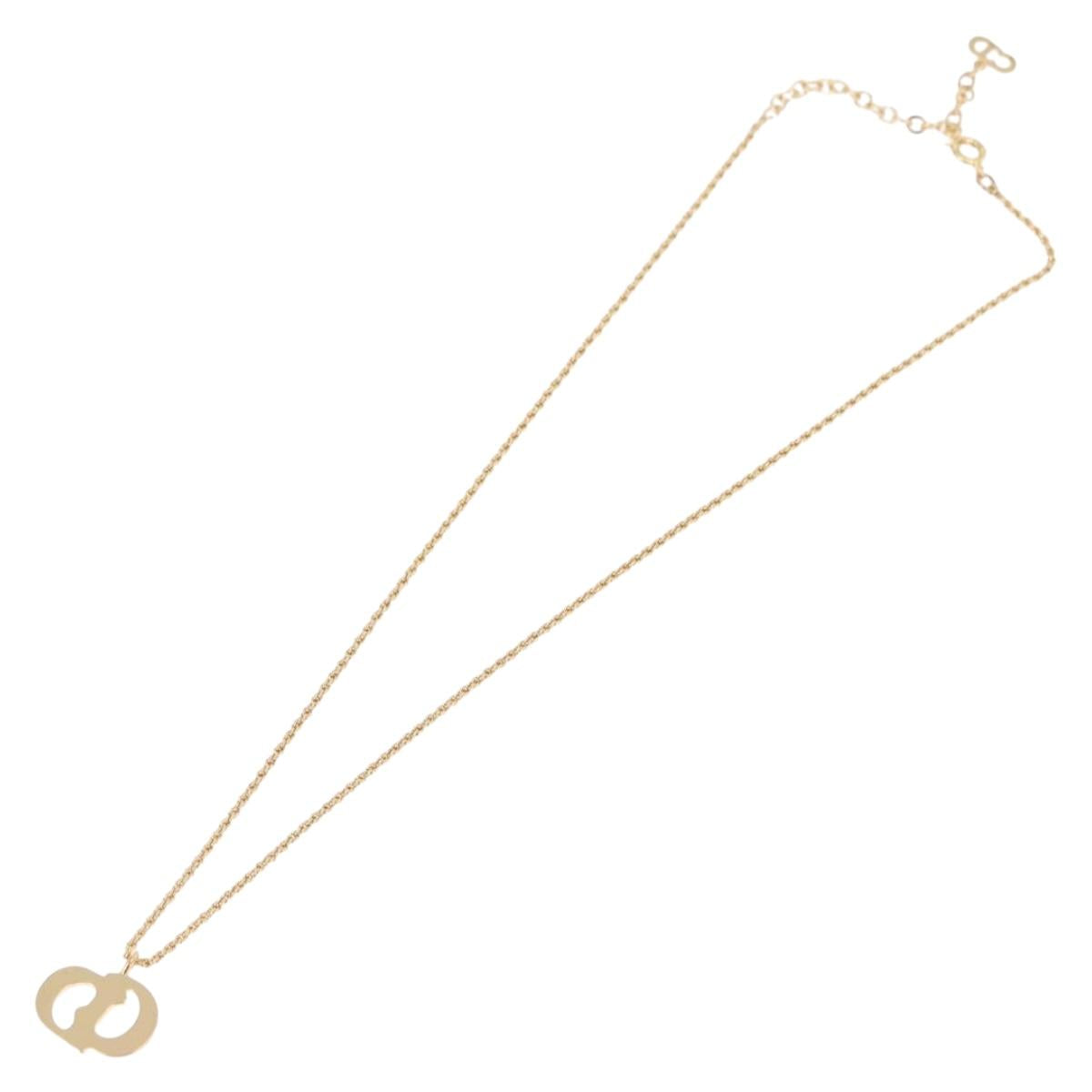 Christian Dior Necklace metal Gold Tone Auth 192162V