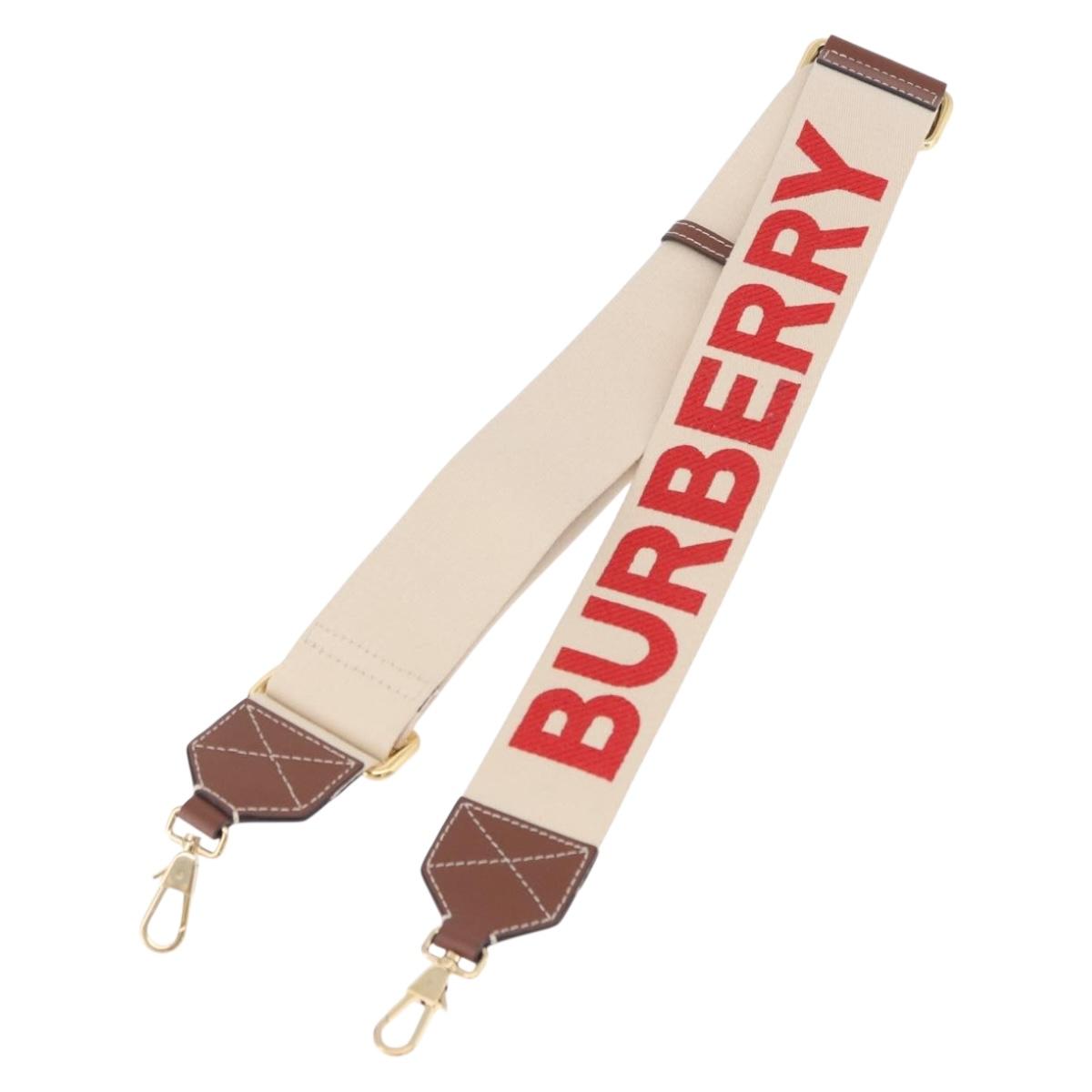BURBERRY Shoulder Strap Canvas 36.2"" Beige Gold Auth 192166M